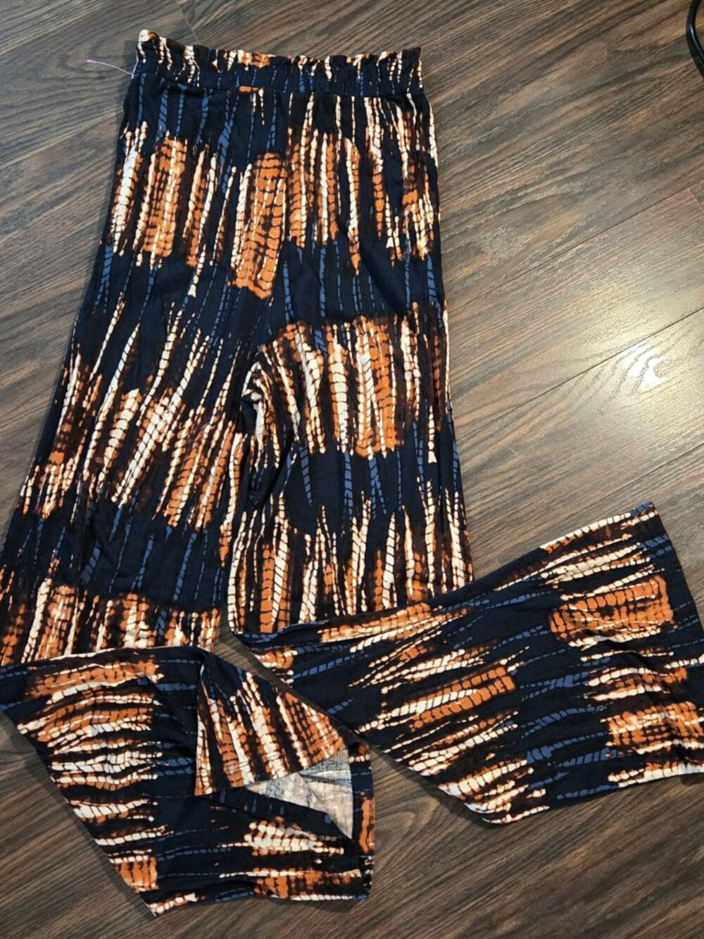 LASCANA "Tie Dye" 70s/Boho/Hippie Style Wide Leg Pants SIZE 2